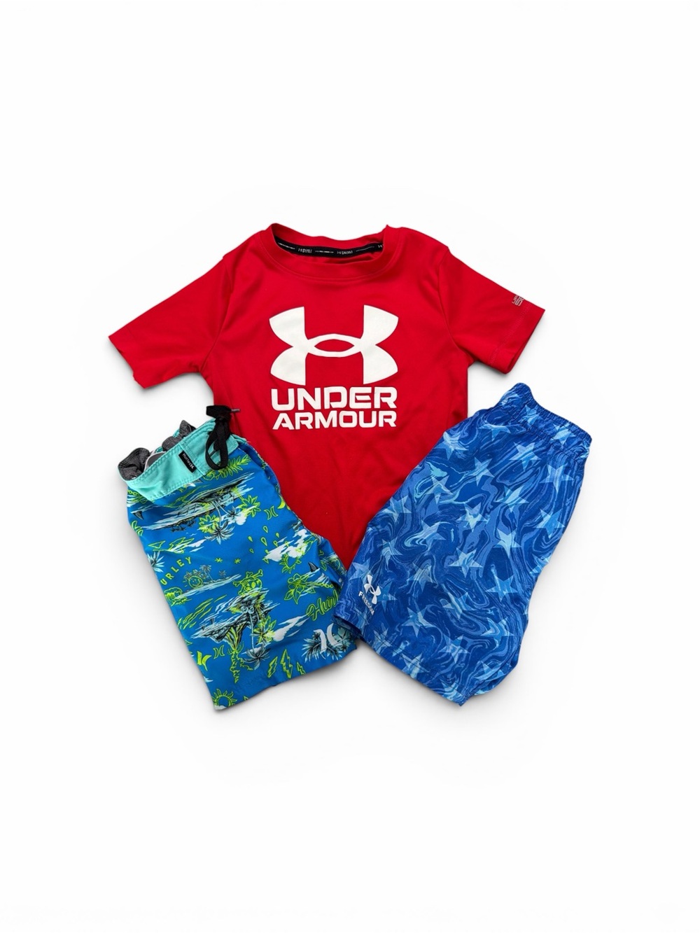UNDER ARMOUR and HURLEY Bundle - UA set and Hurley swim trunks - size 4